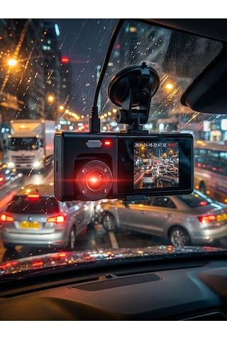 Bloom Picks 1080p Full Hd Dual Lens Araç İçi Kamera - 170 Geniş Açı Gece Görüşlü Yol Kayıt Cihazı