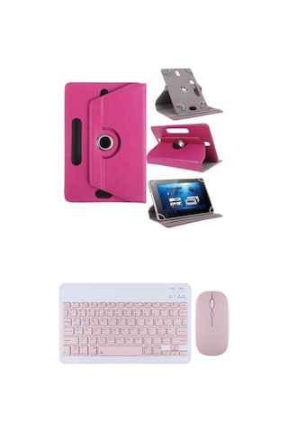 Lenovo Tab M10 Plus Tb128fu Kılıf Uyumlu Standlı Kablosuz Bluetooth Klavye Mouse Set Kılıf