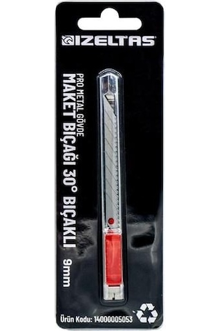İzeltaş 14000005053 Pro Metal Gövde Açılı Maket Bıçağı 9 MM