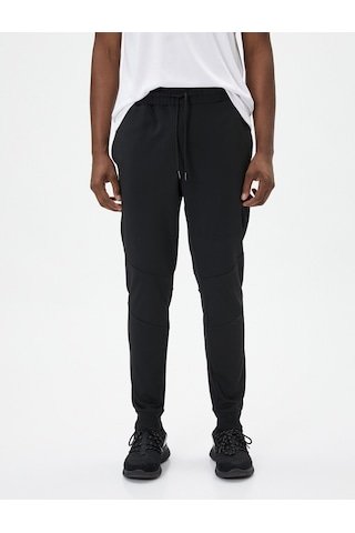Koton Jogger Spor Eşofman Altı Dikiş Detaylı Beli Bağcıklı Cepli Siyah 4sam40004nk 4SAM40004NK999 Siyah