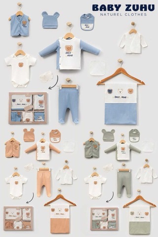 Baby Zuhu My Baby Kumsal % 100 Coton 10 Lu Hastane Çıkışı Only Bear 6553 Kahverengi Kahverengi