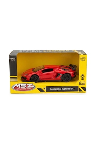Hobbiez Lisanslı Lamborghini Aventador Kapıları Açılabilir Model Diecast 1.36 Ölçek Metal Model Araç Kırmızı