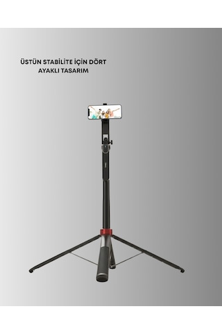Tripodlu - 524 - Selfie Çubuğu Uzaktan Kumandalı Canlı - Ece-umay - Yayın