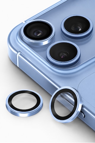 İphone 18 Pro / İphone 18 Pro Max Uyumlu Kamera Lens Koruyucu Buzul Mavi