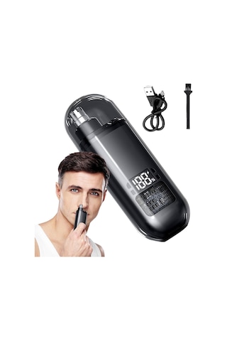 Mini Burun Kıl Tüy Alma Makinası Elektronik Burun Kılı Şarjlı Nose Hair Trimmer Dijital Ekranlı