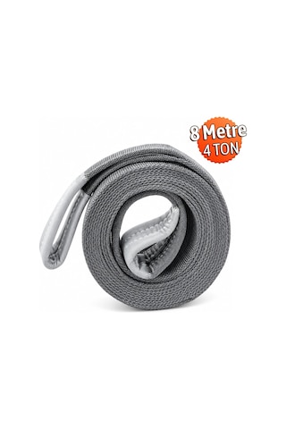 Sapan Polyester Spanzet 4 Ton 8 Metre Gri Sağlam Yük Kaldırma Taşıma İndirme Esnek Halat Polyester