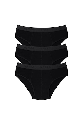 Arma Yıldız Erkek Bambu Slip Külot Düz Siyah 3'lü Paket Siyah