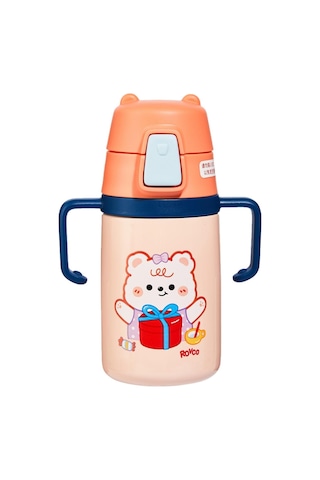 Rovco Çocuk Boyun Askılı Pipetli Paslanmaz Çelik Termos 400 Ml