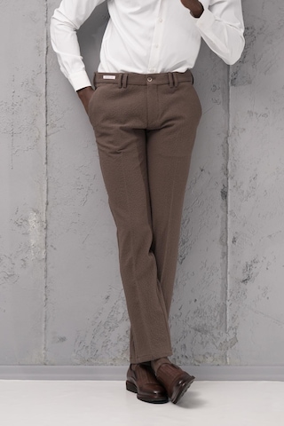 Ecer Regular Fit Yan Cepli Kışlık Gofre Kumaş Pantolon Kahverengi