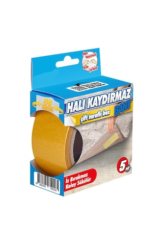 2 Adet - Halı Kaydırmaz Bant, Halı Kilim Sabitleme Ve Yapıştırma Bandı, En: 50 Mm, Boy: 5 Metre
