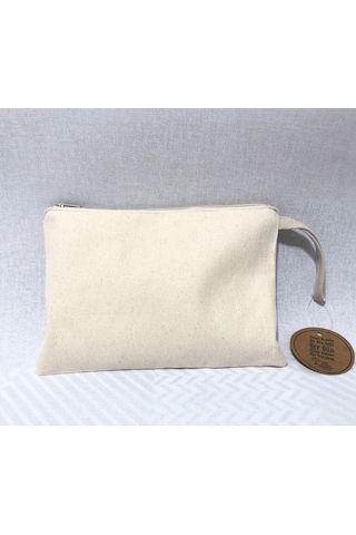 Obidev Tahta Baskı Palmiye Desenli Clutch ,portföy Çanta,makyaj Çantası Krem