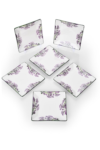 Piatti Naturali 6'lı Lavanta Tatlı Tabak Seti Sunum Servis Pasta 15 Cm