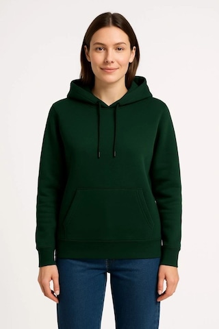 Velmora Fashion Kadın 3 İplik Pamuklu Kapüşonlu Kanguru Cepli Sweatshirt Hoodie - Haki