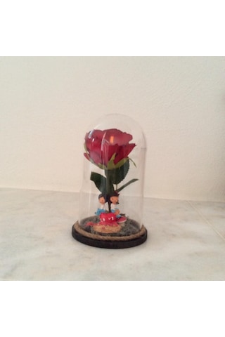 Aşk Temalı Mika Fanus Teraryum Detaylı Dekoratif Biblo Model 1