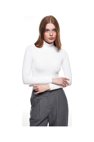 Balıkçı Yaka Bodysuit Ekru-1732 Ekru