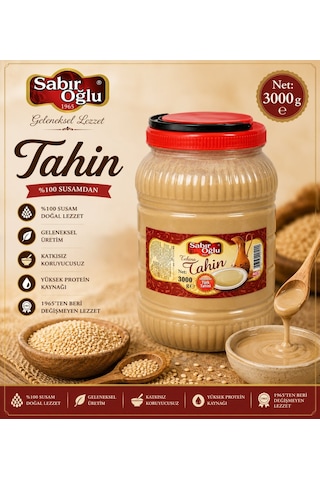 Sabıroğlu Tek Kavrulmuş Çiğ Beyaz Tahin 3 KG Sabıroğlu Tek Kavrulmuş Çiğ Beyaz Tahin 3 KG