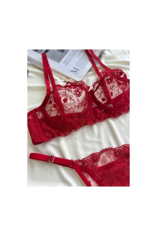 La Linaa Galadriel Kırmızı Kadın Bralet Tanga Takım Kırmızı - 815911340 Kırmızı