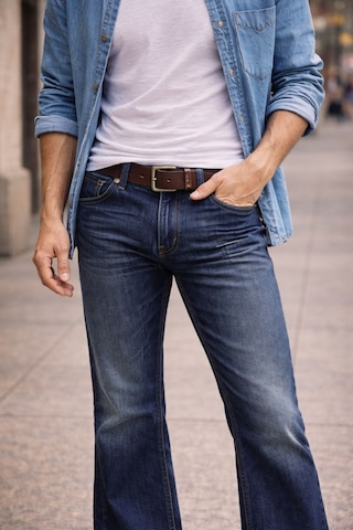 Cedy Denim Cedy Denım Premium Seri: Erkek Retro Flare Bootcut Jean - Geniş Paça Taşlanmış Denim Pantolon C370 Mavi