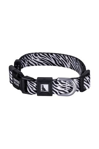 Swissplus Urban Paws Zebra Noir Recycled Köpek Tasması - 25 Mm Beyaz - Siyah