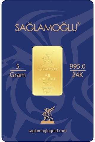 5 Gram Külçe Altın 24 Ayar 995,0 / 999,9 Saflık Rafineri Ambalajlı, Seri Numaralı