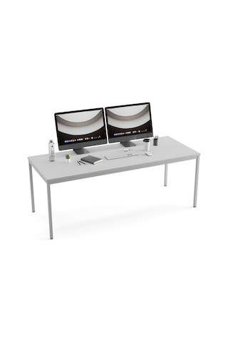 Çok Amaçlı 180x80x75h Cm Masa, Yemek Masası, Ofis Çalışma Masası, Bilgisayar Masası, Gri Gri