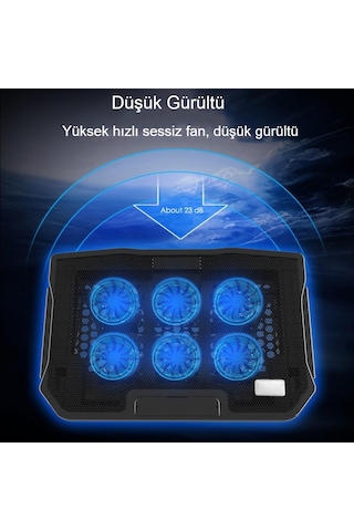 2 Usb 6 Fanlı Sesiz Notebook - Laptop Soğutucusu Oyun Dizüstü