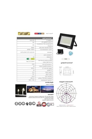 Pars-100 100 Watt 6400k Beyaz Işık Smd Led Projektör 100w Açık Lacivert