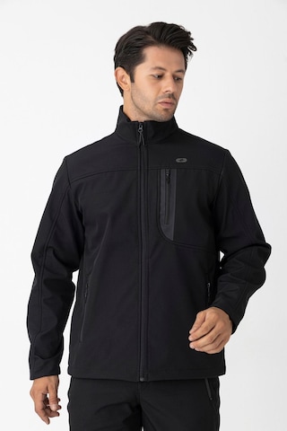 Crozwise Erkek Softshell Spor Mont Siyah