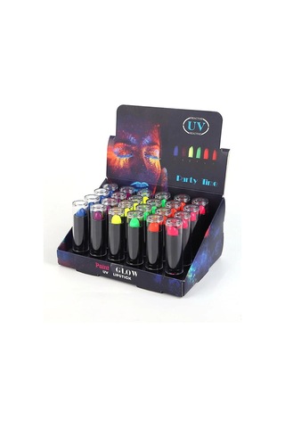 Go İthalat Karanlıkta Parlayan Yanan Uv Neon Ruj Yüz Boyama 6 Adet 6 Renk 0 - 99