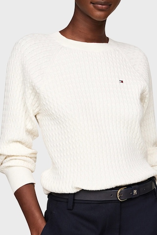 Tommy Hilfiger Kadın Triko Kazak Ekru