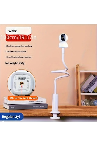 Honeybeeshop Ev Güvenlik Kameraları İçin Siyah 1/4 İnç Vida Paslanmaz Çelik M6 Askı Ayarlanabilir Uyumlu