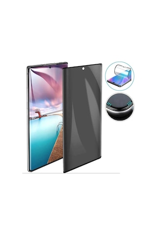 Samsung Galaxy Note 20 Privacy Gizlilik Filitreli Tam Kaplayan Kavisli Polymer Nano Ekran Koruyucu