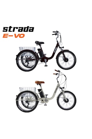 Stradacycles E-VO Mekanikdisk 24 Jant Üç Tekerlekli Elektrikli Bisiklet Mavi