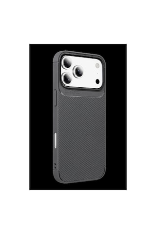 Newface Apple iPhone Uyumlu 18 Pro Auto Focus Karbon Kapak - Gri Düz Renkli