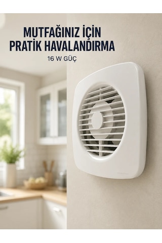 120 Mm Havalandırma Fanı 180 M³/h Dekoratif Duvar Ve Tavan Tipi Aspiratör