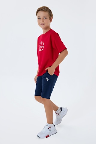 U.s. Polo Assn. Erkek Çocuk Kırmızı Bermuda Takım Us2408-c-v1 Kırmızı