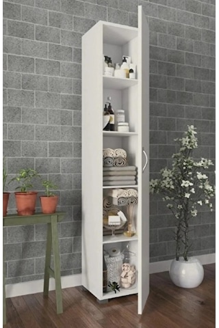Kzy Tek Kapaklı Mutfak&banyo&kiler Dolabı Beyaz