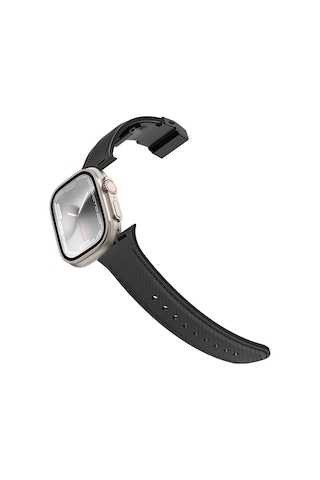 Watch 38mm Amazingthing Titan Swift Deri Dokulu Silikon Kordon Siyah