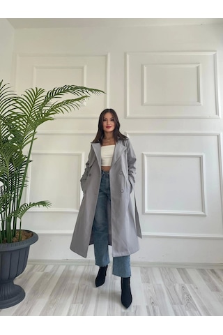 Keymoda Kadın Trençkot Gri Gri