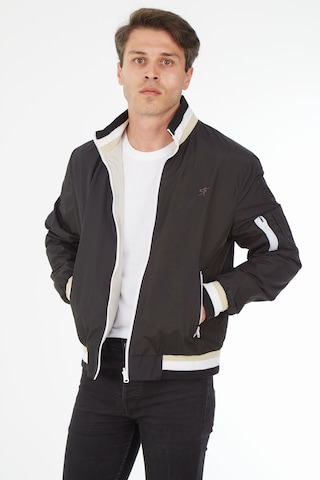 Sposo 1081 Çift Taraflı Dar Kalıp Siyah-Bej Erkek Yazlık Mont Siyah - Bej