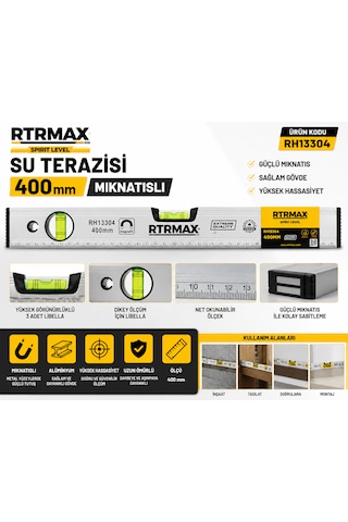 Rtrmax Su Terazisi Mıknatıslı 400 Mm Ürün Kodu : Rh13304