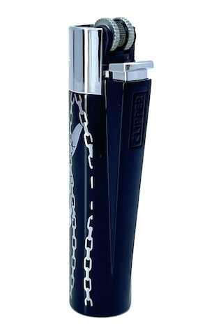 Clipper Deadly Chains Serisi Metal Çakmak - Silver Siyah