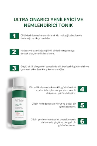 Sinoz Pure Cica Onarıcı Ve Nemlendirici Tonik 200 Ml