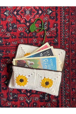 Lineacraft Örgü Kitap Çantası Krem