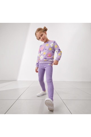Sea Bubbles Smile Kız Çocuk Taytlı Takım Lila