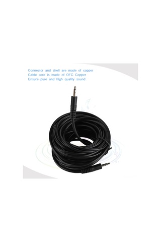 Ximistore9 10 Metre 3.5mm Erkek-erkek Mono Ses Kablosu, Ofc Bakır Çekirdekli, Metal Gövde, Bilgisayar-hifi Hoparlör Bağlantısı, Kaliteli Ses İçin