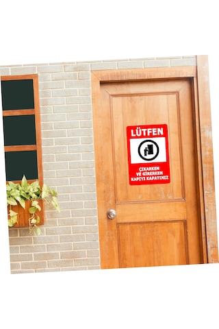 Lütfen Kapıyı Kapatın Sticker - Uyarı İkaz Dikkat Sticker - 00257 15x10 Cm