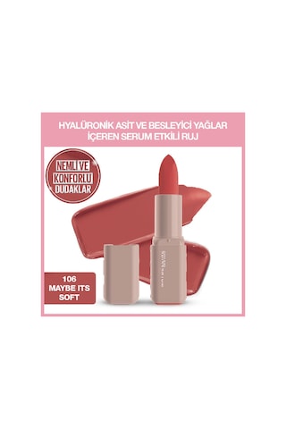 Maybelline New York Serum Etkili Hyalüronik Asit Ve Besleyici Yağ İçeren Satin Ruj 106 Maybe It's Soft