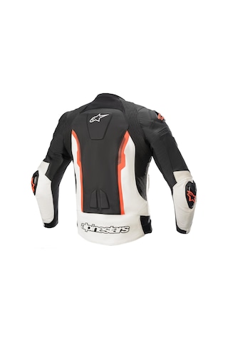 Alpinestars Missile V2 Deri Korumalı Motosiklet Montu Beyaz - Kırmızı - Siyah