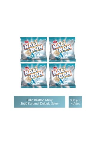 Balin Balibon Milky Sütlü Karamel Dolgulu Şeker 350 Gr X 4 Adet
